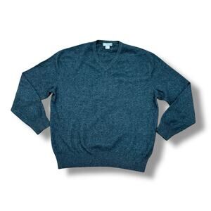 Daniel Cremieux Men’s Size XL Gray 100% Cashmere V-Neck Pullover Sweater
